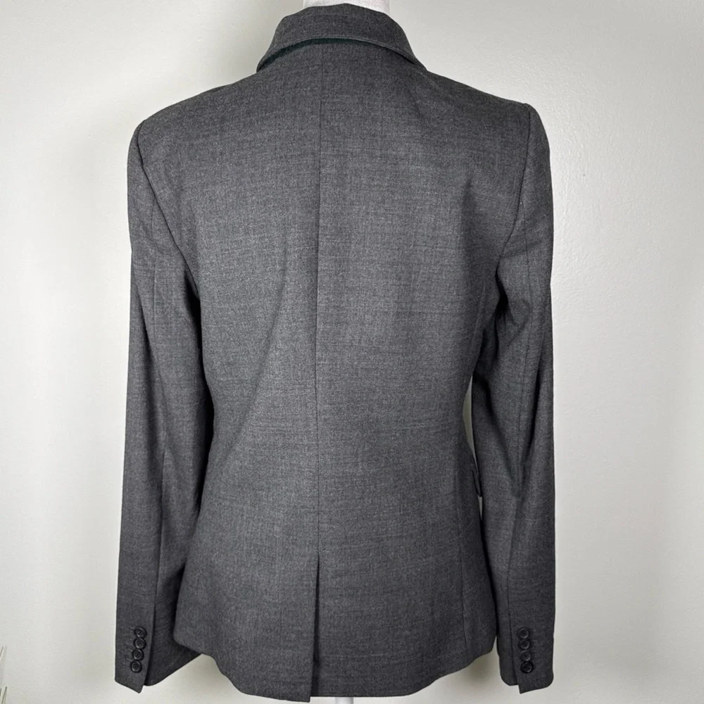 J.Crew Regent Wool Blend Blazer Women’s Size 6 Button Closure Dk Gray Career